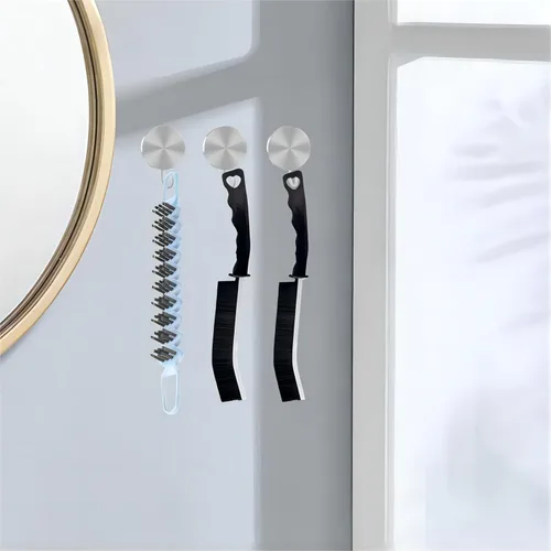 Miniatura 5 de Cepillo de limpieza para grietas, cepillo de cerdas duras, cepillo para fregar, cepillo de inodoro, herramientas de limpieza para uso doméstico