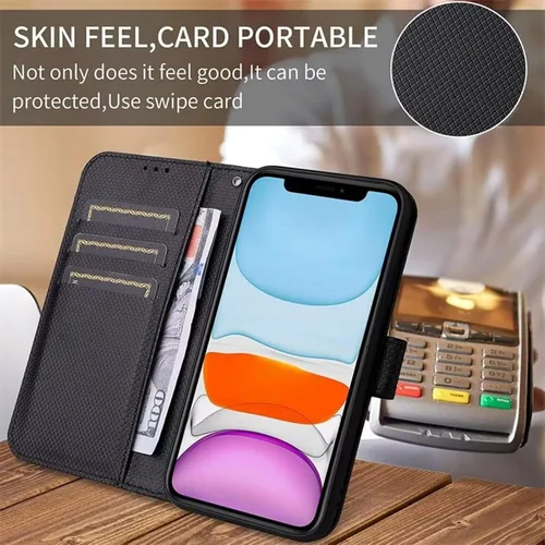 Miniatura 2 de Funda de cuero tipo cartera para Blackview A53 para Blackview A53, funda de piel sintética antideslizante, con tapa para Blackview A53 Negro