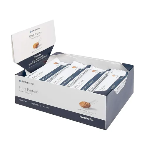 Metagenics Ultra Protein Bar - Sustituto de comidas con alto contenido de proteínas, sin gluten, baja en azúcar, con fibra, hierro y calcio,