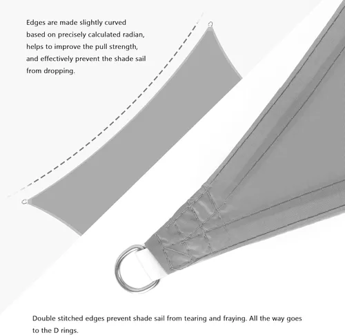 Miniatura 6 de Toldo tipo vela con kit de herramientas, impermeable, 10 x 10 pies, rectangular, con bloqueo UV, refugio para patio al aire libre, patio, césped