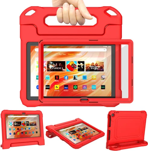 Miniatura 6 de DJ&RPPQ Funda para tablet infantil de 10 pulgadas, a prueba de golpes, con asa protectora, color negro