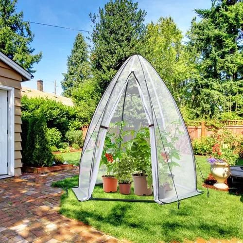 Miniatura 2 de Invernadero portátil para exteriores, Ohuhu carpa invernadero resistente con cubierta de PE duradera, protector de plantas de jardín con puerta