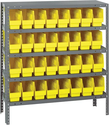 Miniatura 203 de Quantum QSBU-245BK Heavy Duty Shelving Unit with (7) Shelves and (24) QUS245 Black Bins for Garage Warehouse Storage Distribution 400 lb Load