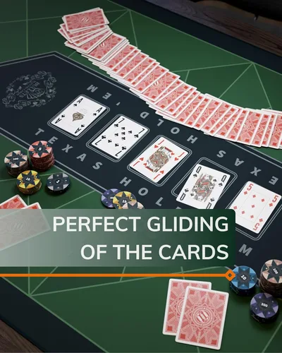 Miniatura 5 de Bullets Playing Cards - Paulie-Poker Layout - Tapete de mesa 45" x 25" - Alfombra de juego de lujo para noche de casino - Verde Multicolor