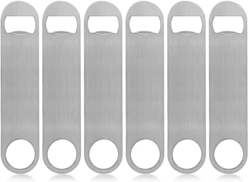 Miniatura 5 de KISEER Abrebotellas plano de acero inoxidable resistente, paquete de 2 abridores de botellas de cerveza para cocina, bar o restaurante
