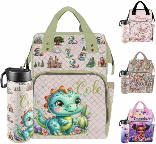 Miniatura 17 de Mochilas personalizadas con nombre personalizado para bebé, bolsa de pañales con monograma con bolsillos térmicos para adultos y niños, impermeable