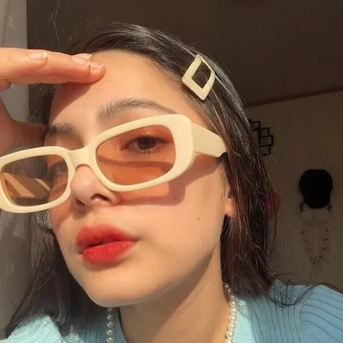 Miniatura 2 de Lentes de sol rectangulares retro para mujeres y hombres, cuadrados de los años 90, Y2K, a la moda, accesorios estéticos delgados