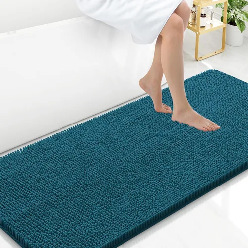 Miniatura 32 de Arotive Alfombras de baño de felpilla extrasuaves y absorbentes, de 24 x 16 pulgadas, lavables a máquina, parte trasera de goma antideslizante