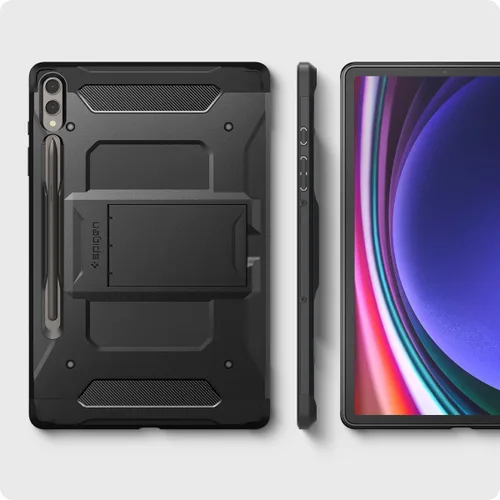 Miniatura 7 de Spigen Funda rígida protectora para Galaxy Tab S10 Plus (2024), Galaxy Tab S9 Plus (2023), Tough Armor Pro con soporte y soporte para S Pen, 12.4