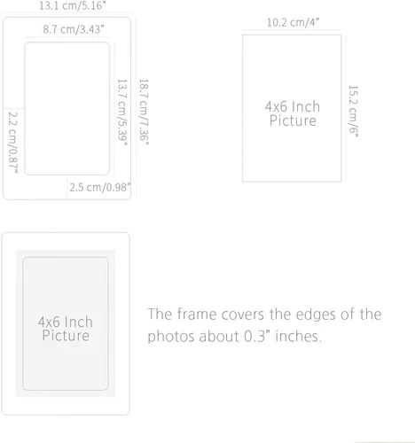 Miniatura 6 de Monolike Marcos de fotos de papel de 4 x 6 pulgadas, color negro, paquete de 20 unidades, se adapta a fotos de 4 x 6 pulgadas