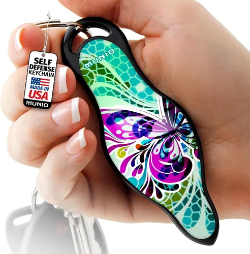 Miniatura 14 de MUNIO Llavero de autodefensa, elegante y portátil, herramienta de seguridad para mujeres y hombres, no letal, aprobado por la TSA, fabricado