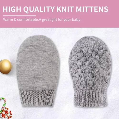 Miniatura 31 de Guantes de punto para bebés, niños y niñas, guantes de invierno para recién nacidos, guantes de 0 a 3 años