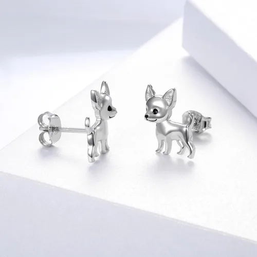 Miniatura 4 de Sterling Silver Dogs Stud Earrings Beagle Corgi Chihuahua Dachshund French Bulldog German Shepherd Poodle Mom Breed Puppy Jewelry for Daughter
