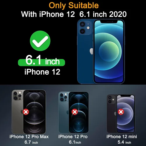 Miniatura 2 de Milomdoi Paquete de 3 protectores de pantalla para Apple iPhone 12 con 3 protectores de lente de cámara de vidrio templado, accesorios Ultra 9H
