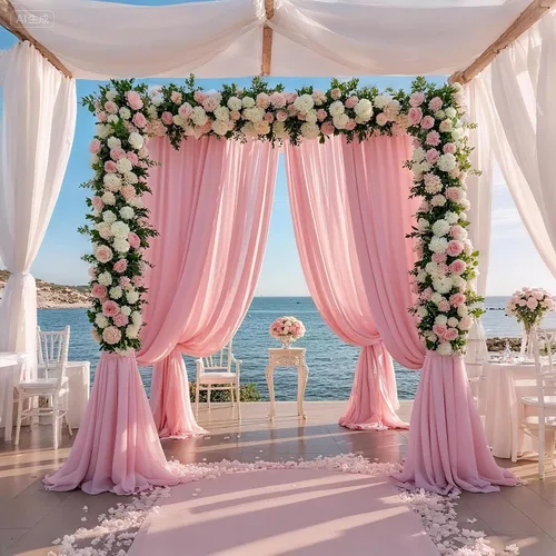 Miniatura 8 de Cortinas tipo telón de 10 x 10 pies sin arrugas de color azul bebé para fiestas, cortinas tipo telón de tela gruesa para foto de boda, cumpleaños