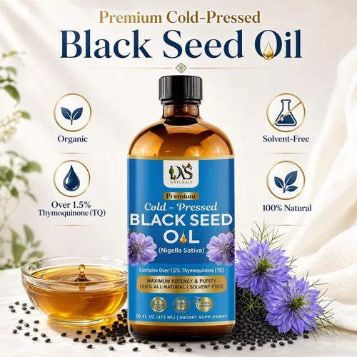 Miniatura 3 de Aceite de semilla negra prémium prensado en frío, sin refinar, Nigella Sativa sin refinar, alta timoquinona y Omega 3 6 9, mejor para inmune