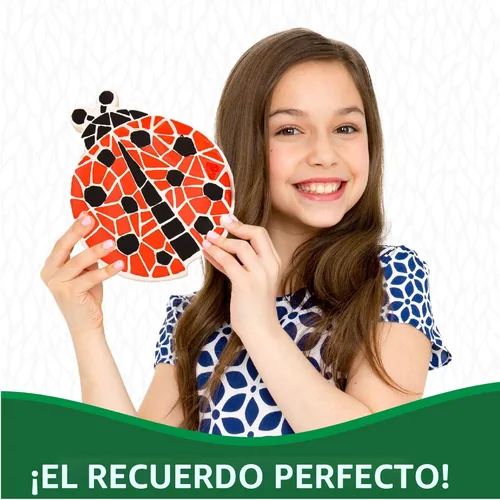 Miniatura 3 de Creative Roots Piedra de Mariquita de Mosaico, Incluye Piedra de Paso de Cerámica de 7 Pulgadas y 6 Pinturas Vibrantes, Kit de Piedra de Paso