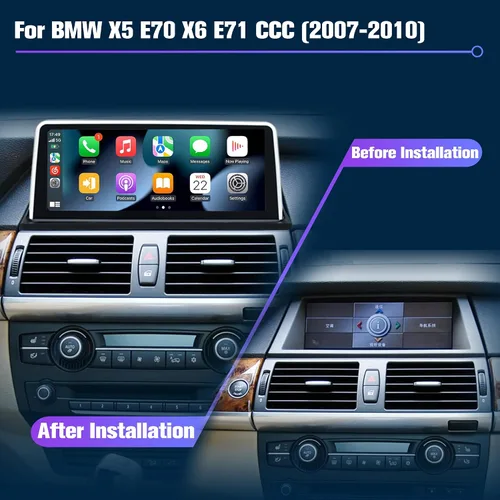 Miniatura 2 de Estéreo para E70 E71: 64G Estéreo de coche con Bluetooth Apple Carplay para BMW E70 E71 CCC 2007-2010, pantalla táctil del mercado de accesorios