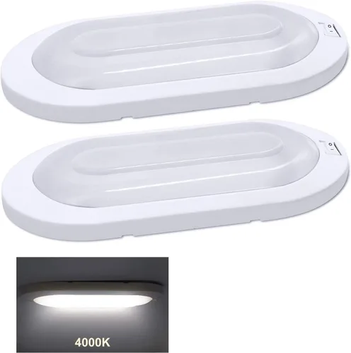 Miniatura 10 de Facon - Juego de 2 accesorios de luz LED para RV de 12 V, luz de techo con interruptor - DDS01-008, luz interior de 12 voltios para autocaravanas