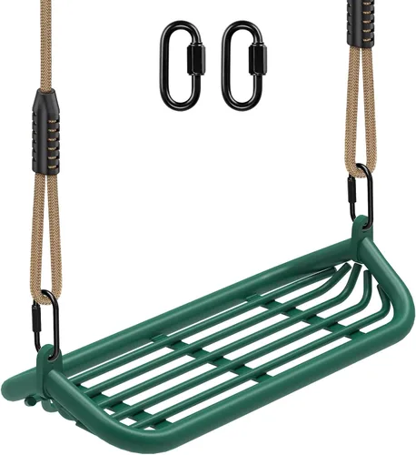 Miniatura 8 de SELEWARE Asiento de columpio de marco de metal de 20 pulgadas con cuerda ajustable y conexión rápida, juego de accesorios de repuesto para niños