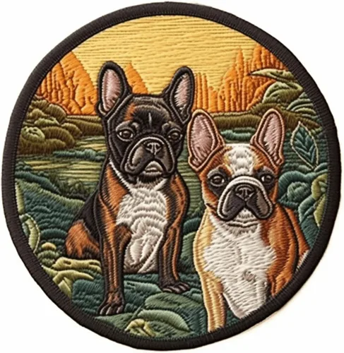 Miniatura 11 de Parche de perro Bulldog francés de 3 pulgadas, aplique sublimado bordado para ropa, chaleco de ropa, bordado decorativo para coser, emblema