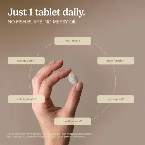 Miniatura 4 de Terry Naturally Vectomega - Suplemento con EPA y DHA - Tabletas Omega-3 para apoyo a la salud cerebral y cardíaca - Suplemento nutricional