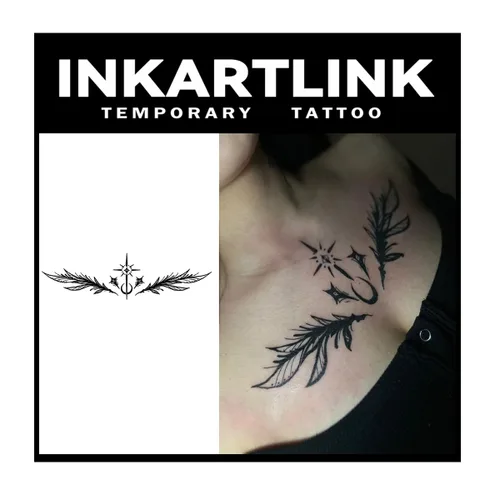 Miniatura 15 de INKARTLINK Tattoo Tech, 2 hojas de tatuaje semipermanente mediano, tatuajes temporales de diseño artístico para adultos, dura 1-2 semanas