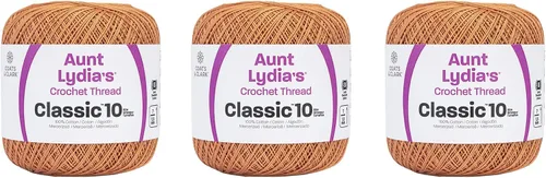 Miniatura 18 de Aunt Lydia Classic Crochet - Paquete de 3 unidades de 350y/1,049.9 ft - Blanco Antiguo