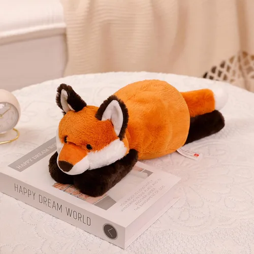 Miniatura 8 de ARELUX Animales de peluche de zorro rojo suave de 18 pulgadas: almohada de cuerpo de zorro de peluche linda y acogedora, juguetes de animales
