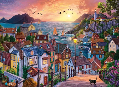 Miniatura 9 de Anatolian Puzzle -Calm Street, 1000 piezas Puzzle, #1203