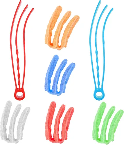 Miniatura 4 de Limpiador de persianas de ventana, 2 abrazaderas y 5 fundas extraíbles, herramienta de limpieza ideal para persianas, persianas, persianas