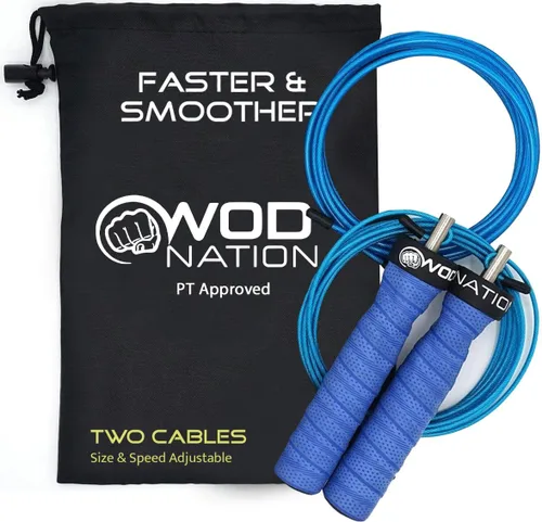 Miniatura 12 de WOD Nation Cuerda de saltar Attack Speed: Cuerdas ajustables para saltar: Sistema único de entrenamiento con dos cables: Una gruesa y una ligera