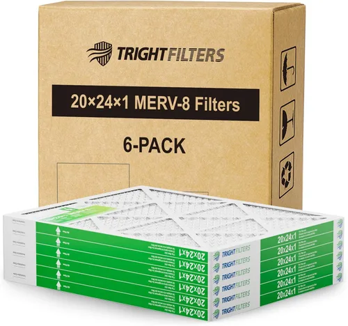 Miniatura 25 de TRIGHTFILTERS 12x12x1 Filtro de aire paquete de 6 unidades, duraderos filtros plisados MERV 8 para hogar HVAC CA y horno, filtro de aire compacto