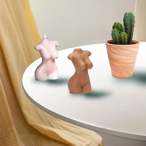 Miniatura 2 de Molde para hacer velas corporales masculinas y femeninas, 2 moldes de silicona con punzón de molde y aguja de gancho para velas para decoración