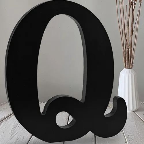 Miniatura 9 de AOCEAN Letras de madera negra de 12 pulgadas, letras de madera sin terminar para Halloween, letras decorativas de pie, tablero de señalización