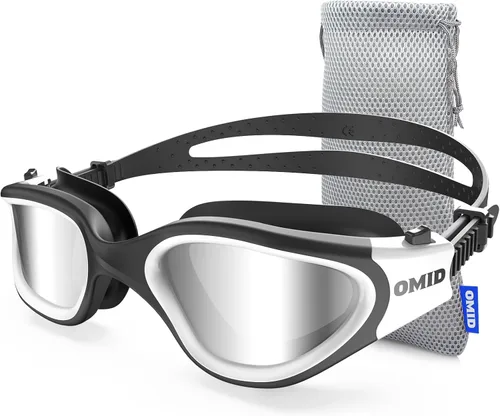 Miniatura 26 de OMID - Gafas de natación polarizadas P2, gafas antivaho para natación para hombres y mujeres adultas A0-Negro Marco Azul Lente Azul