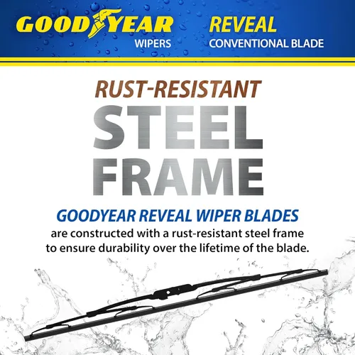 Miniatura 3 de Goodyear Reveal - Limpiaparabrisas convencional de 13 pulgadas, resistente al óxido, con adaptador universal, paquete de 1 unidad