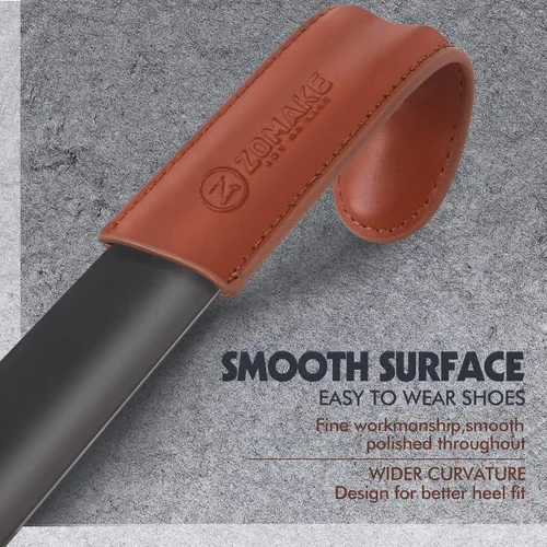 Miniatura 5 de ZOMAKE Cuerno de zapato de mango largo para personas mayores, hombres y mujeres, calzador largo de metal para botas, ayudante de cuchara de zapatos