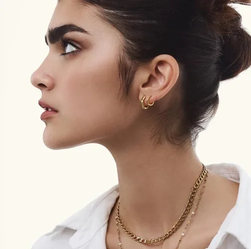 Miniatura 3 de Hey Harper Pendientes de aro para mujer, joyería ligera, impermeable y resistente al sudor