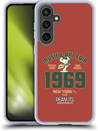 Miniatura 176 de Head Case Designs Funda de gel Woodstock 50th con licencia oficial de Peanuts Snoopy Guitar 1969 [protección de grado militar] compatible