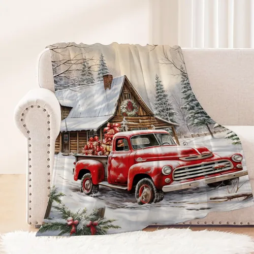Miniatura 17 de Manta de Navidad para bebé, pequeña, roja, con copos de nieve de Navidad, manta de invierno y vacaciones, manta para arrullo de niños pequeños