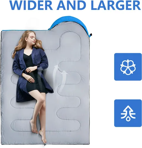 Miniatura 5 de Sacos de Dormir para Adultos, Niños y Niñas - Saco de Dormir Ligero Impermeable para Clima Cálido y Frío con Mochila Compacta, Ideal para 3-4