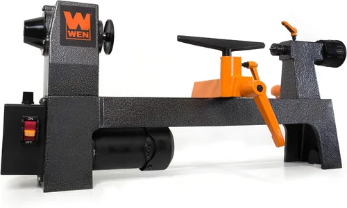 Miniatura 2 de WEN LA3421 - Mini torno de madera de sobremesa de velocidad variable de 3.2 amperios, 8 x 13 pulgadas, negro y WEN LA4444 Juego de mandíbulas
