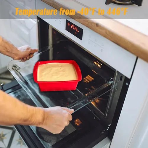 Miniatura 6 de AVIDON Paquete de 4 moldes cuadrados de silicona para tartas, moldes de silicona antiadherentes de 5 pulgadas, moldes para hornear pasteles