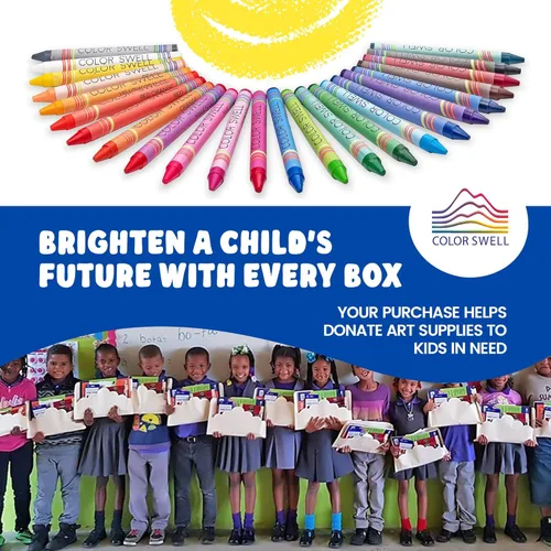Miniatura 7 de Color Swell Paquete de 24 crayones – no tóxicos, ideales para niños, estudiantes, adultos y actividades en el aula