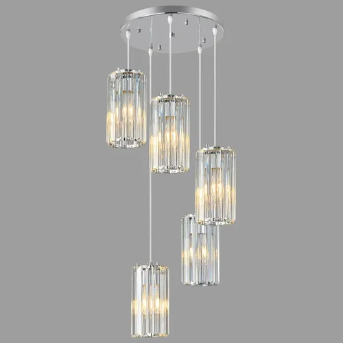 Miniatura 22 de Iluminación colgante dorada moderna mini candelabros de cristal, lámpara colgante ajustable para cocina, isla, comedor, pasillo, dormitorio