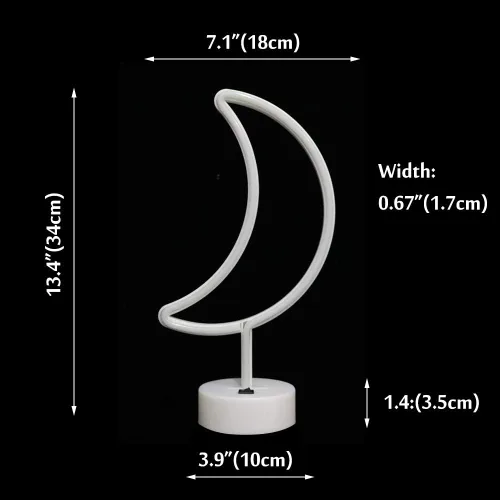 Miniatura 4 de Letreros LED de neón de luna, luces nocturnas moradas de media luna con USB, funciona con pilas, lámpara de luna para fiesta de cumpleaños, boda