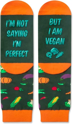 Miniatura 4 de HAPPYPOP Divertidas ideas de regalos veganos, regalos veganos para mujeres, regalos para veganos, regalos vegetarianos, calcetines veganos