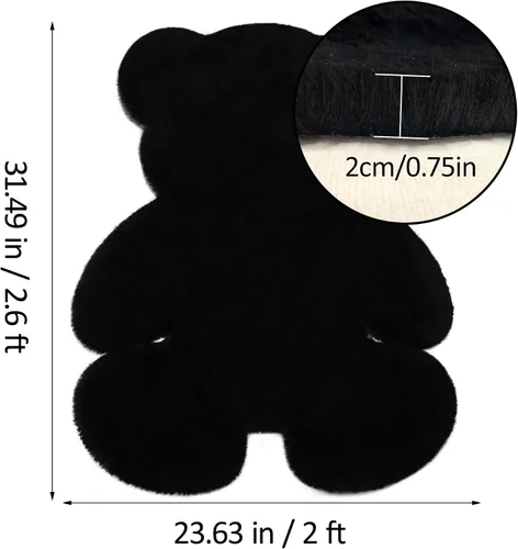 Miniatura 2 de Alfombra de pelo de oveja sintética de 2 pies, suave y esponjosa, bonita alfombra de felpa para guardería, habitación de niños y niñas, decoración