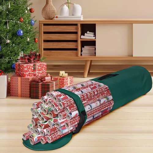 Miniatura 5 de Bolsa de almacenamiento de papel de regalo, organizador de papel de regalo debajo de la cama para almacenar múltiples rollos de papel de regalo
